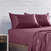 Royal Comfort Satin Sheet Set 4 Piece Fitted Flat Sheet Pillowcases - Queen - Malaga Wine Deals499