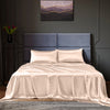 Royal Comfort Satin Sheet Set 4 Piece Fitted Flat Sheet Pillowcases - King - Champagne Pink Deals499