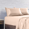 Royal Comfort Satin Sheet Set 4 Piece Fitted Flat Sheet Pillowcases - King - Champagne Pink Deals499