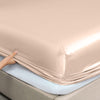 Royal Comfort Satin Sheet Set 4 Piece Fitted Flat Sheet Pillowcases - King - Champagne Pink Deals499