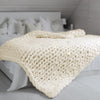 Royal Comfort Chunky Hand Knit Thick Weighted Blanket 6.3KG 203cm x 153cm - Cream from Deals499 at Deals499