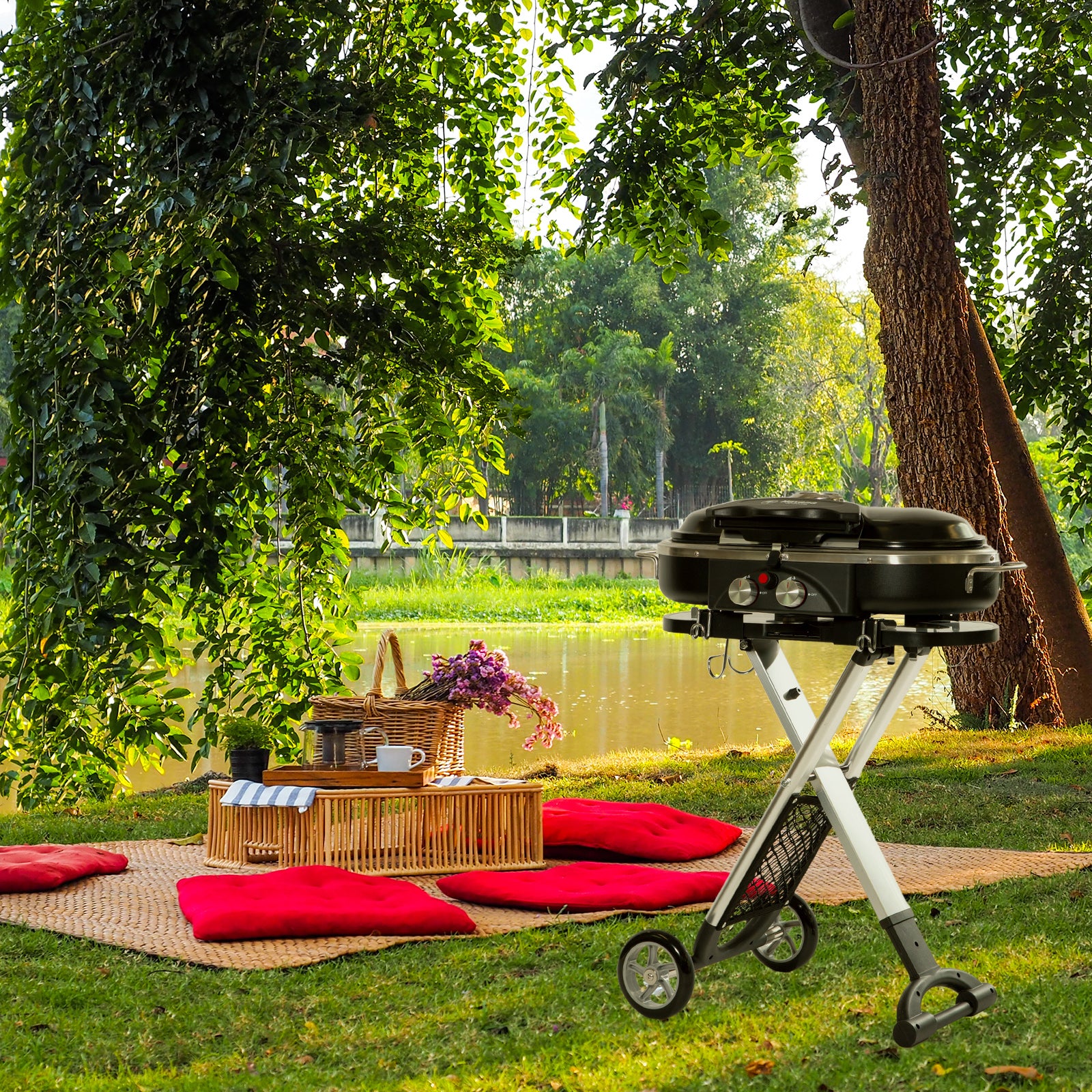 Havana Outdoors BBQ Mate Premium Portable Gas Grill LPG Twin Grill Outdoor Black Deals499