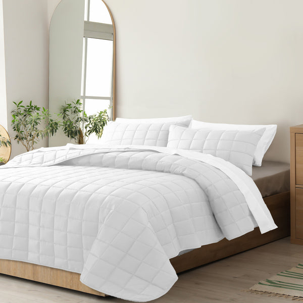 Royal Comfort Coverlet Set Bedspread Soft Touch Easy Care Breathable 3 Piece Set - Queen - White from Deals499 at Deals499