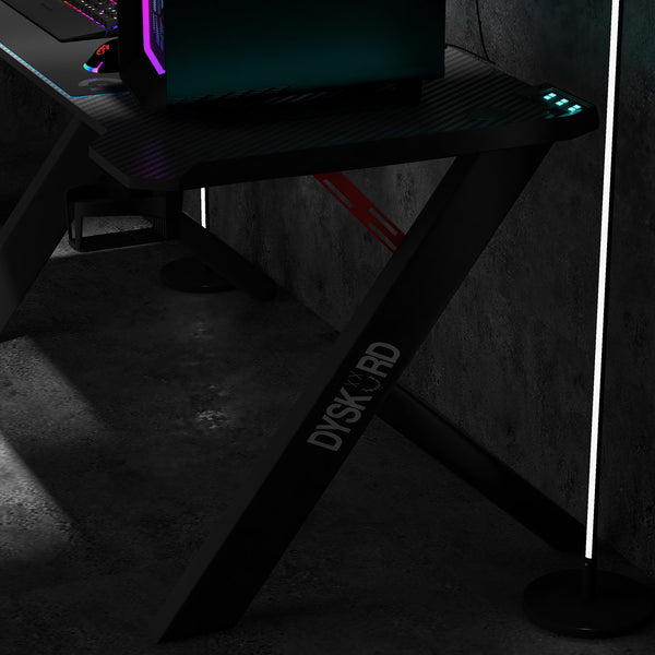 Dyskord Gaming Table Desk Office Desktop Steel LED RGB Lighting Deals499