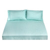 Royal Comfort 1200TC Soft Sateen Damask Stripe Cotton Blend Sheet Pillowcase Set Mist Queen Deals499