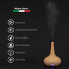 Essential Oil Diffuser Ultrasonic Humidifier Aromatherapy LED Light 200ML 3 Oils 15 x 15 x 20cm Light Wood Grain Deals499