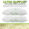 Royal Comfort Luxury Bamboo Covered Memory Foam Pillow Twin Pack Hypoallergenic 56 x 36 x 10 cm White, Green Deals499