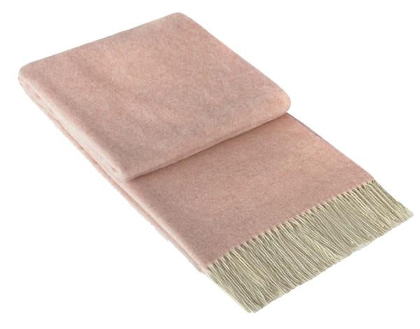 Kensington Throw - 10% Cashmere/ 90% Super Fine Merino Wool - Blush Deals499