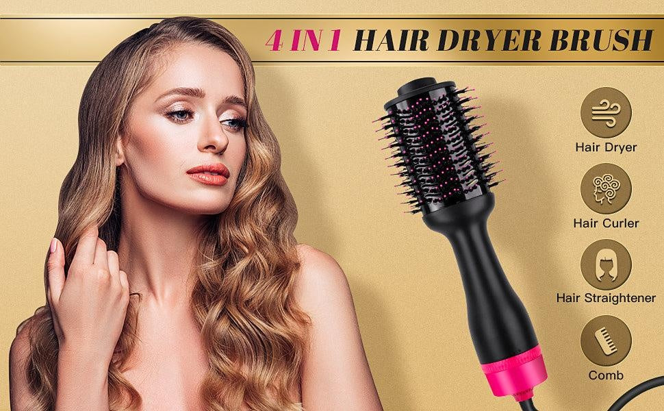 Hot Air One-Step Hair Dryer Negative Ion Anti-Frizz Blowout for Drying,Straightening, Curling and Volumizer (AU Plug) Deals499
