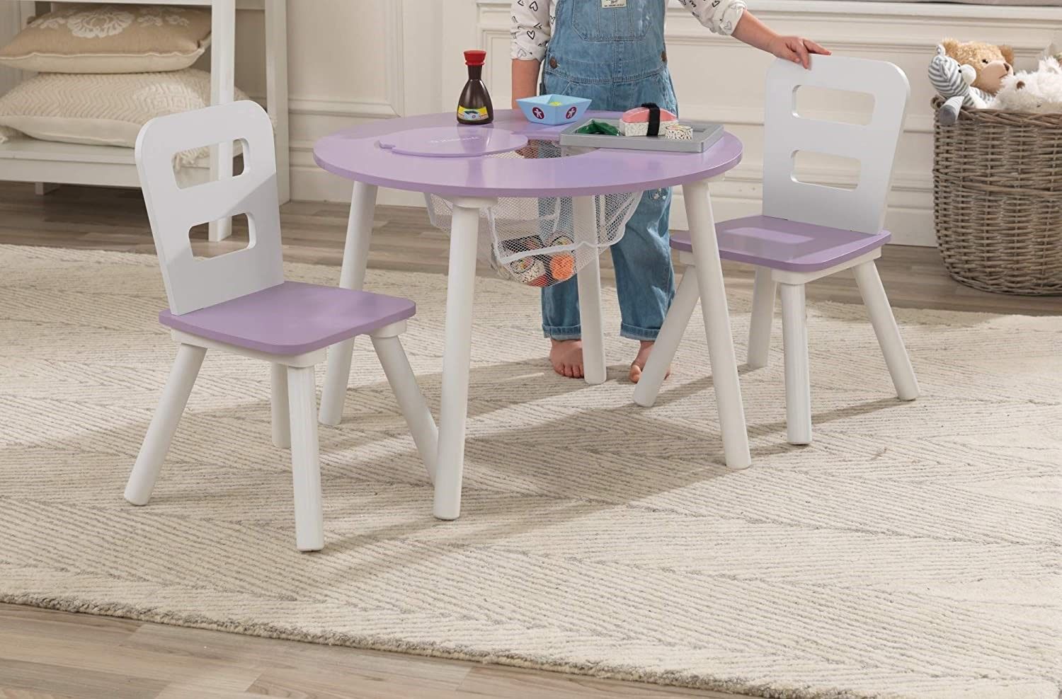 Round Table and 2 Chair Set for children (Lavender) Deals499