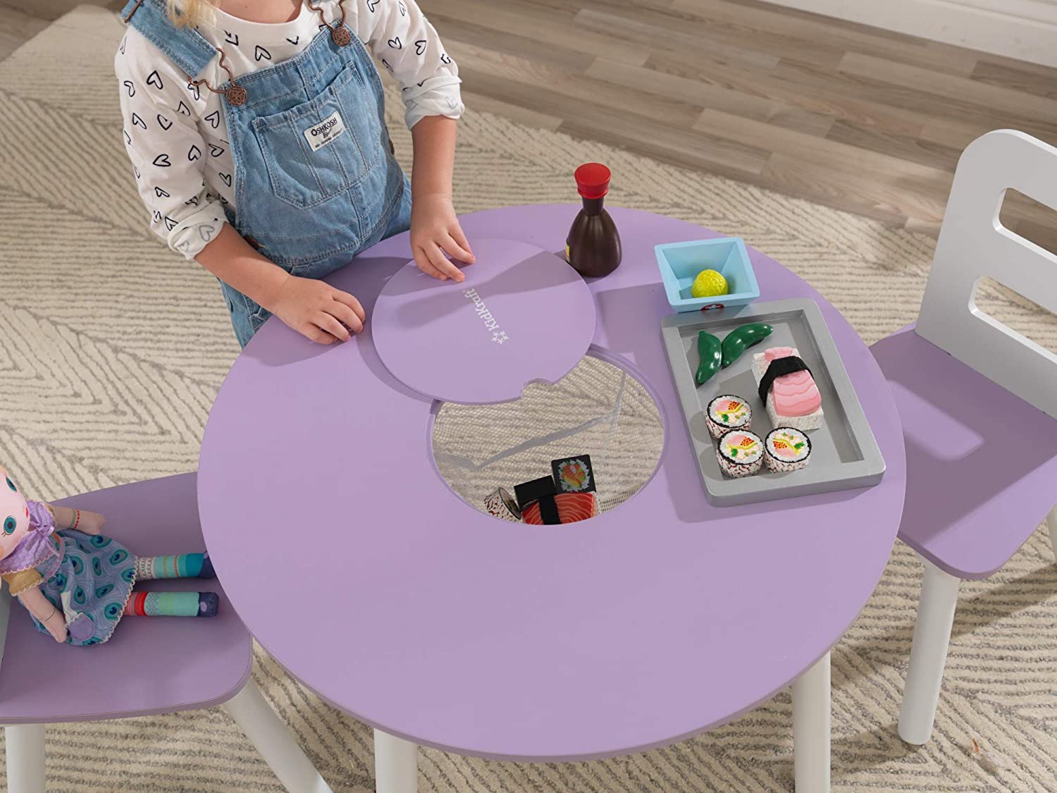 Round Table and 2 Chair Set for children (Lavender) Deals499