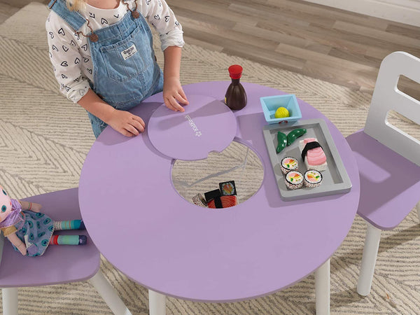 Round Table and 2 Chair Set for children (Lavender) Deals499