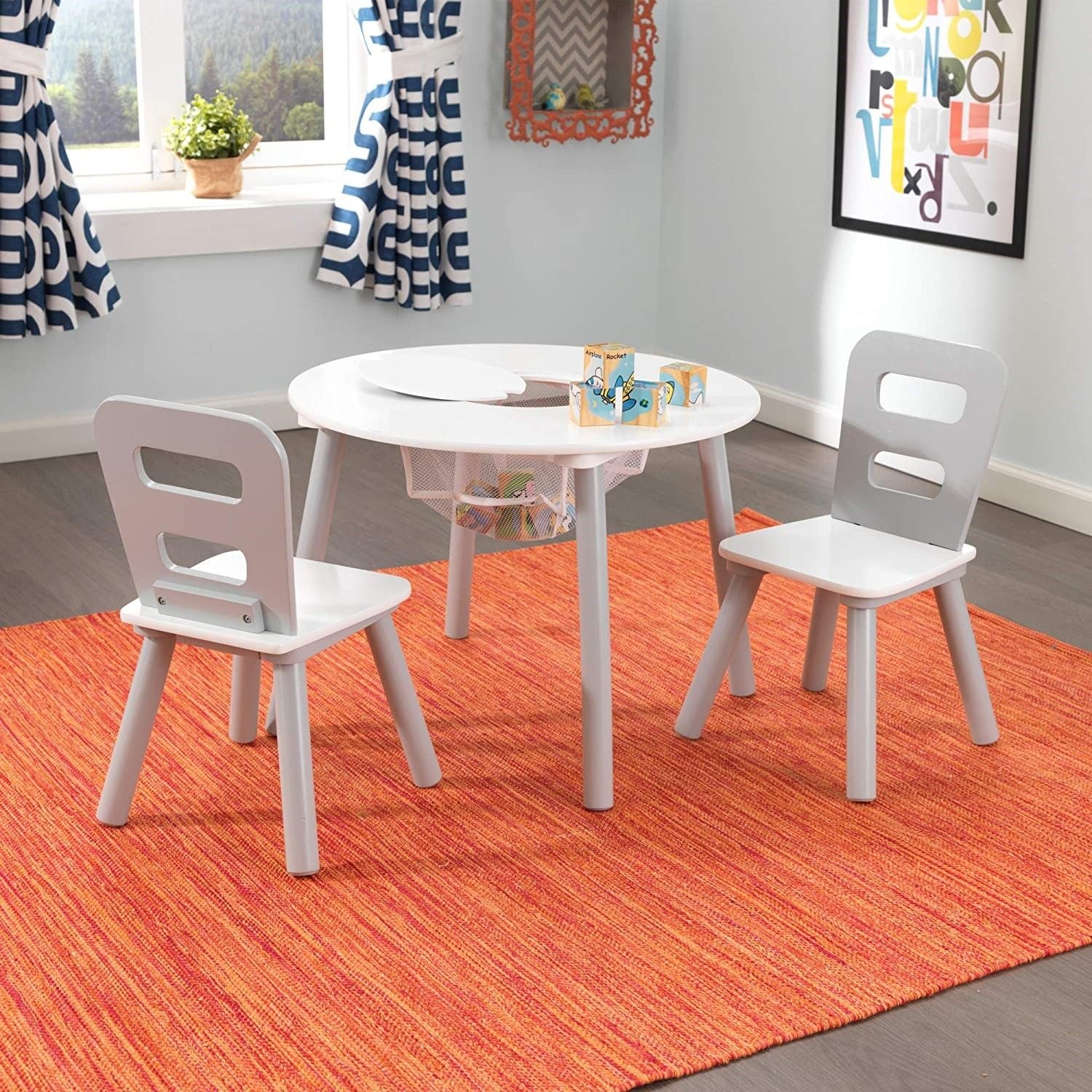 Round Table and 2 Chair Set for kids (Gray) Deals499