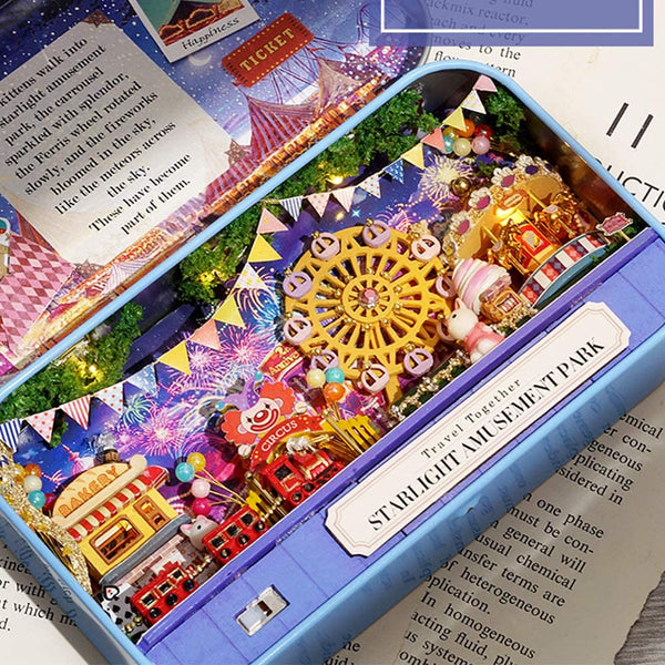 Box Theatre Doll House Furniture Miniature, 1:24 Dollhouse Kit for Kids (Starlight Amusement Park) Deals499