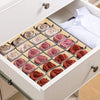 Set of 2 Fabric Drawer Organizer Divider Storage Boxes for Storing Socks, Underwear, Ties, Scarves (Beige) from Deals499 at Deals499
