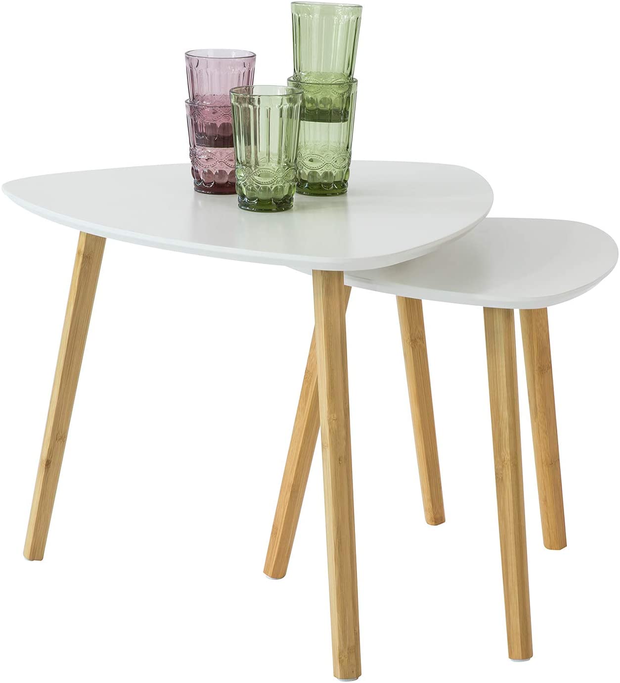 Set of 2 White Side Nesting Tables Deals499