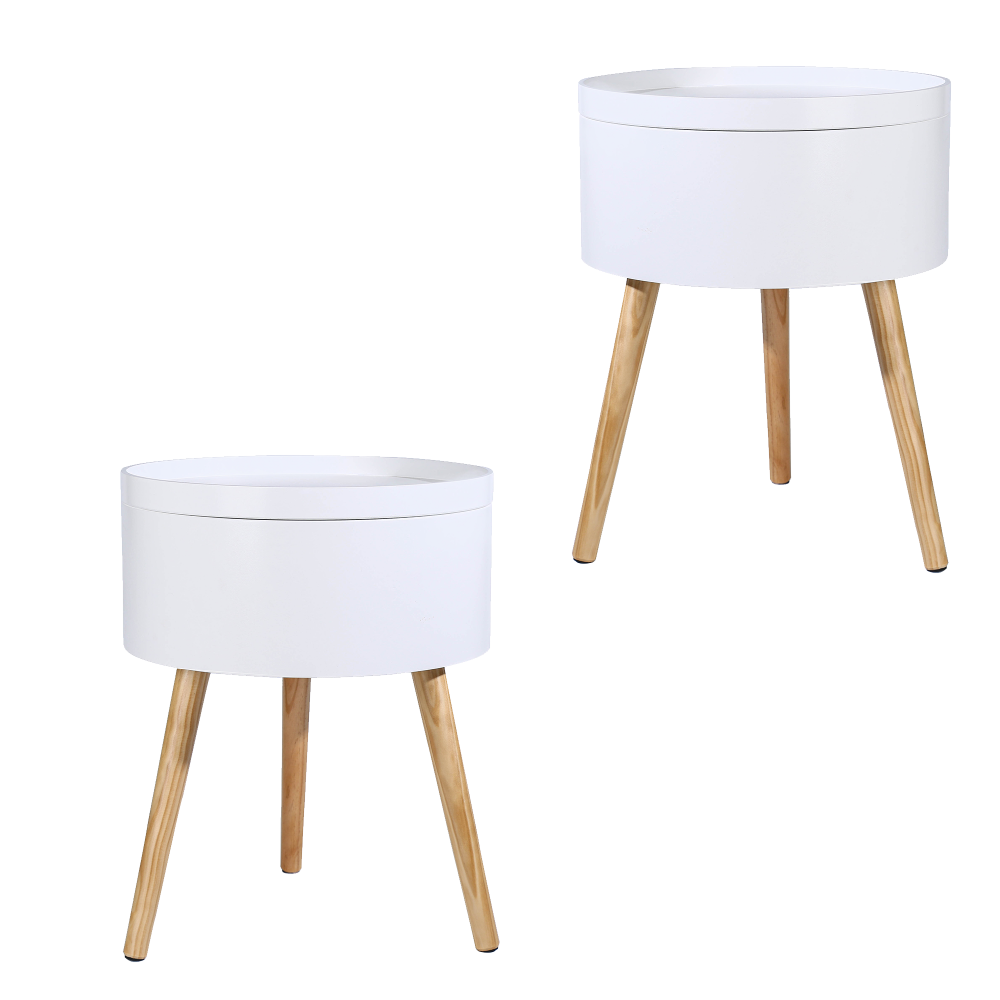 Mykhaela Tray Top Bedside Table Side Table Bedroom Modern Set of 2 Deals499