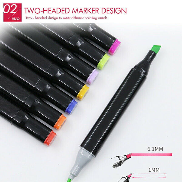 80 Colors Marker Pen Set Dual Headed Graphic Artist Sketch Copic Markers Deals499