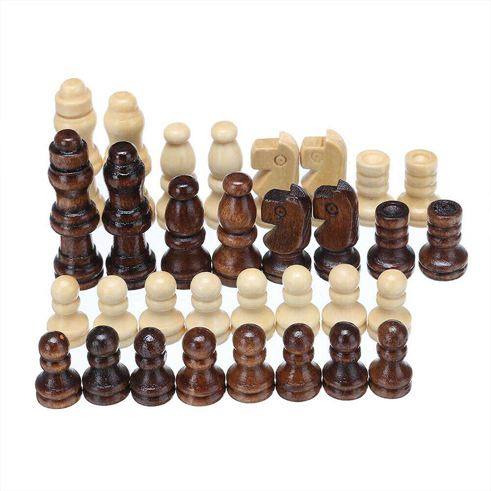 3 IN 1 Wooden Chess Set Folding Chessboard Wood Pieces Draughts Backgammon Toy Deals499