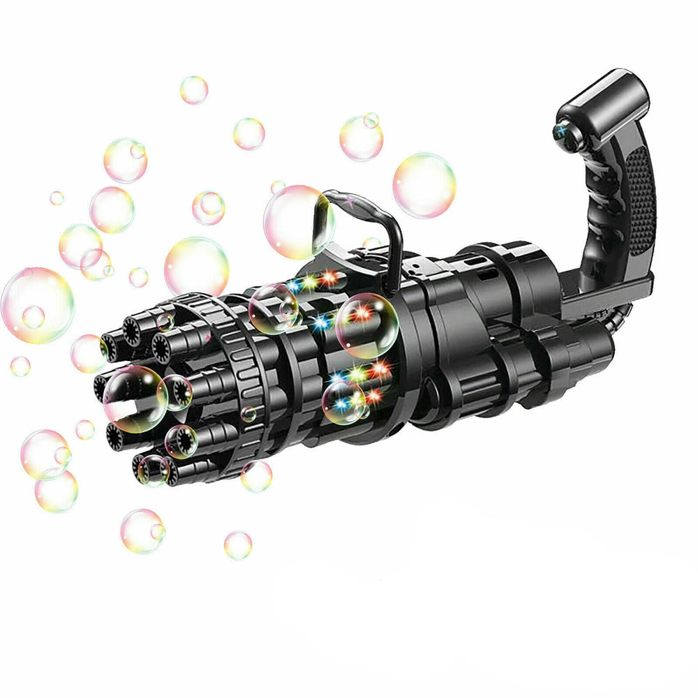 Gatling Bubble Gun Summer Soap Water Bubble Machine Kids Toys With Light Music Black Deals499