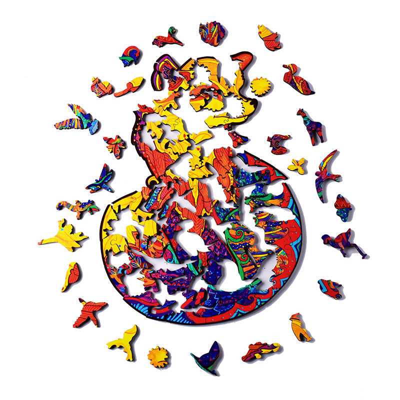 A3 Fox Wooden Jigsaw Puzzles Unique Animal Shape Adult Kid Home Decor Toy Gift Deals499