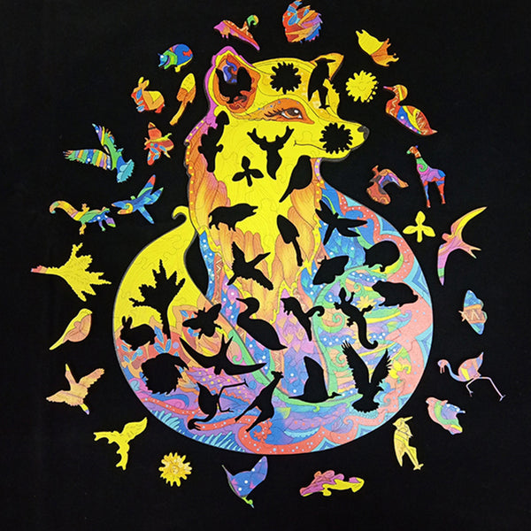 A3 Fox Wooden Jigsaw Puzzles Unique Animal Shape Adult Kid Home Decor Toy Gift Deals499