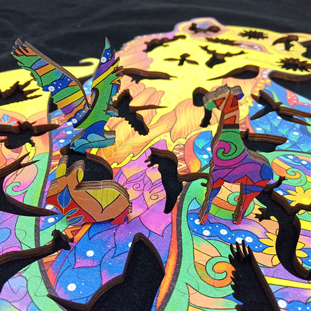 A3 Fox Wooden Jigsaw Puzzles Unique Animal Shape Adult Kid Home Decor Toy Gift Deals499