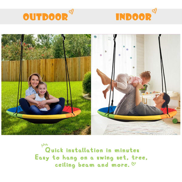 100cm Kids Flying Saucer Tree Swing Outdoor Round Swing Hammock Chair Yard Play Deals499
