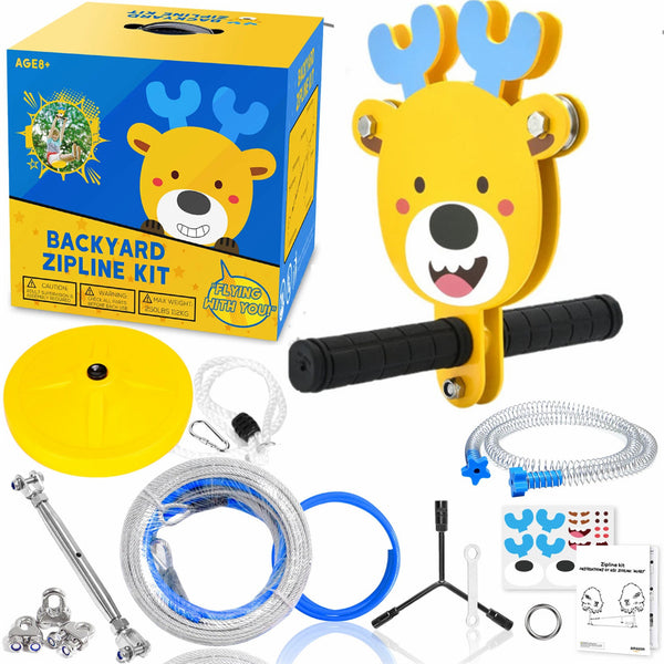 Flying Fox Zip Line Kit 24M Playground Cubby House Backyard Zipline With Seat Deals499