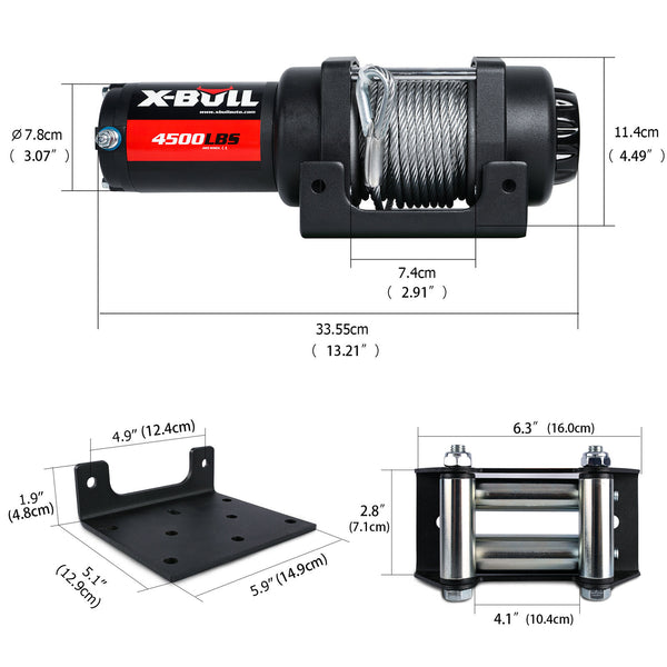 X-BULL Electric Winch 4500LBS/2041KG Steel Cable Wireless Remote Boat ATV 4WD Deals499