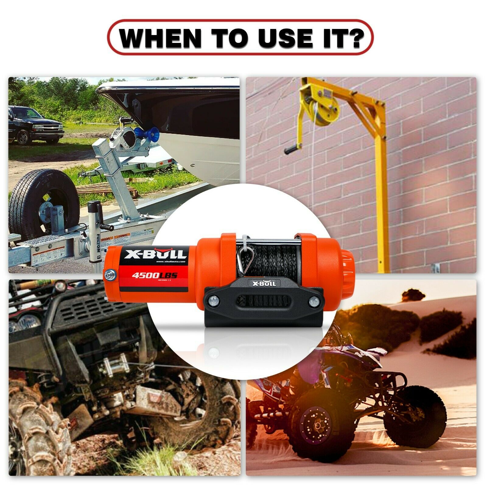 X-BULL Electric Winch 12v Synthetic Rope 4500LBS Wireless Remote ATV UTV 2041KG Deals499