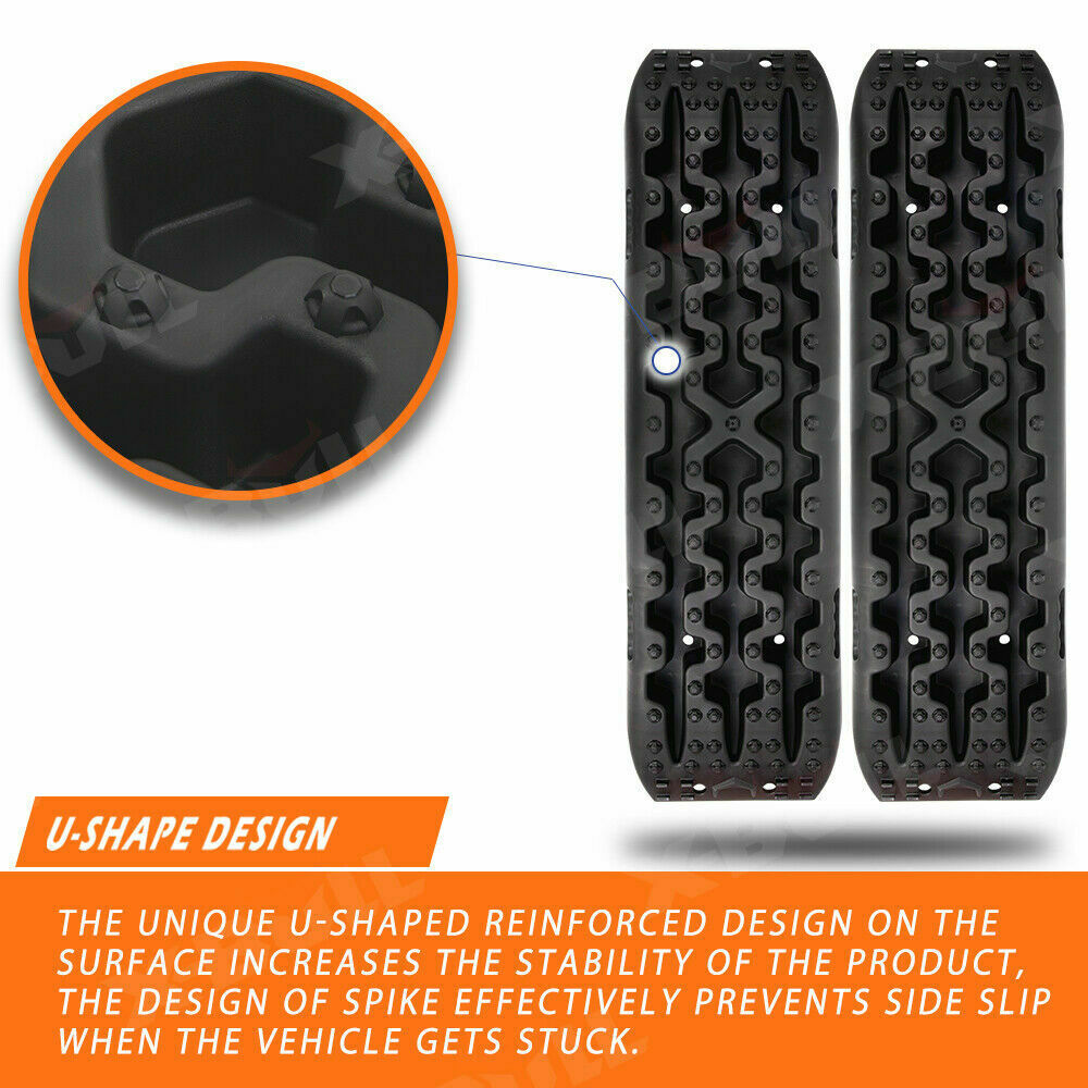 X-BULL Recovery tracks / Sand tracks / Mud tracks / Off Road 4WD 4x4 Car 2pcs Gen 3.0 - Black Deals499
