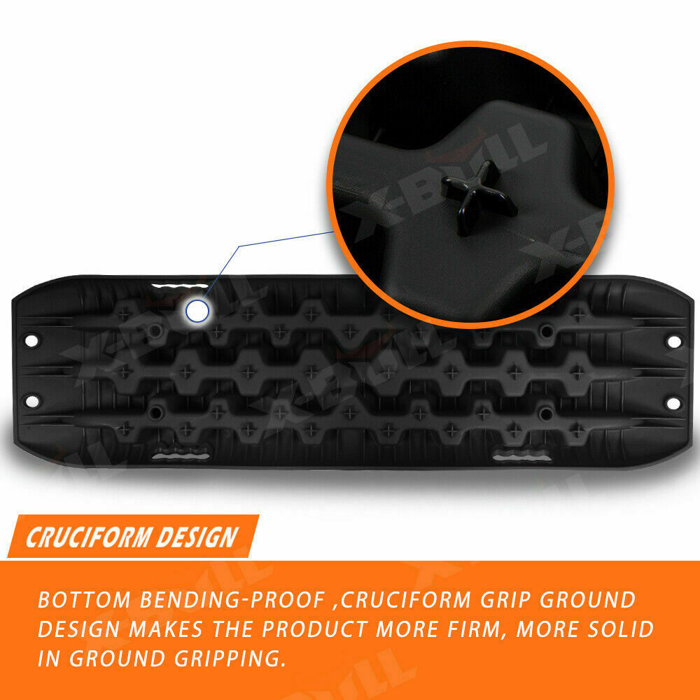 X-BULL Recovery tracks / Sand tracks / Mud tracks / Off Road 4WD 4x4 Car 2pcs Gen 3.0 - Black Deals499