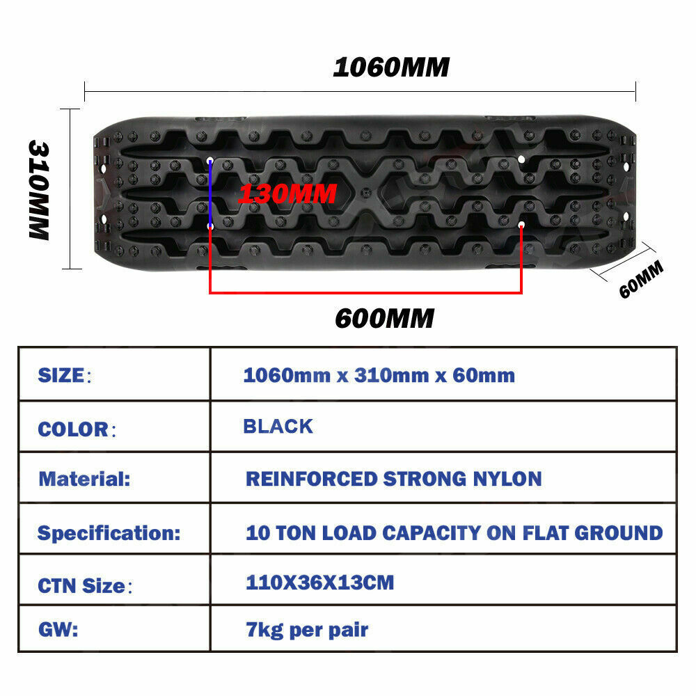 X-BULL Recovery tracks / Sand tracks / Mud tracks / Off Road 4WD 4x4 Car 2pcs Gen 3.0 - Black Deals499