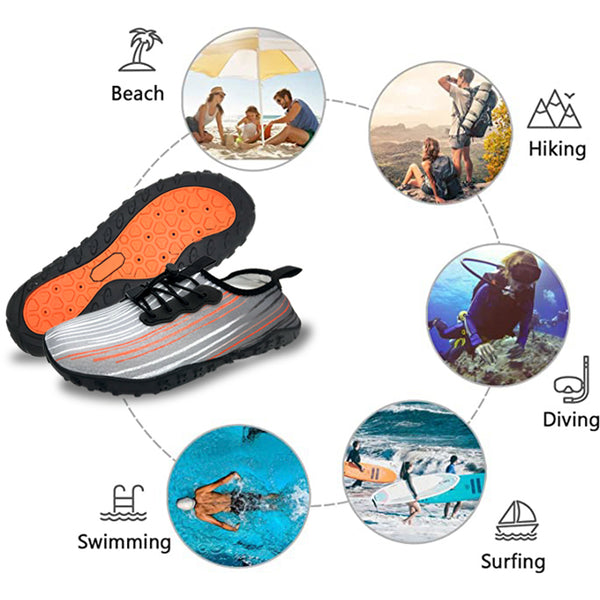 Water Shoes for Men and Women Soft Breathable Slip-on Aqua Shoes Aqua Socks for Swim Beach Pool Surf Yoga (Grey Size US 7.5) from Deals499 at Deals499