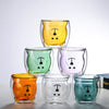 2pcs Cute Bear Mugs Double Wall Insulated Glasses for Juice Coffee Tea Milk - Happy Bear Deals499