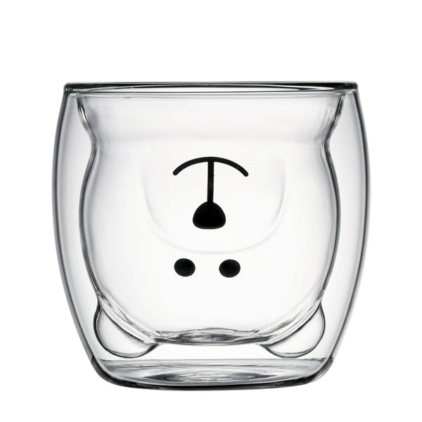 2pcs Cute Bear Mugs Double Wall Insulated Glasses for Juice Coffee Tea Milk - Happy Bear Deals499