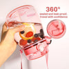 Clear Large Water Bottle Water Jug with Adjustable Shoulder Strap - Pink Deals499