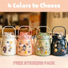 1000ml Large Water Bottle Stainless Steel Straw Water Jug with FREE Sticker Packs (White) Deals499