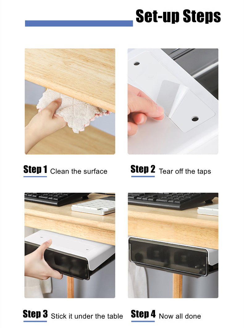 Under Desk Drawer Slide-out Large Office Organizers and Storage Drawers - Large Black from Deals499 at Deals499