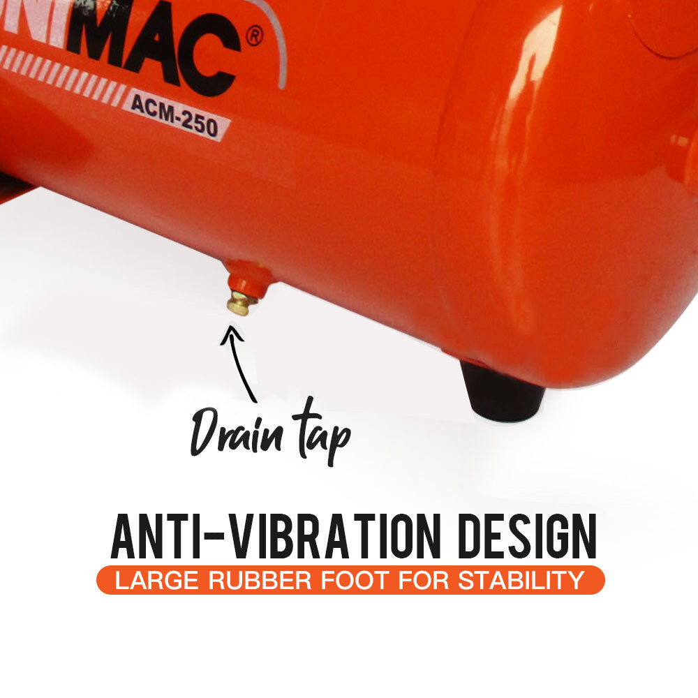 UNIMAC Air Compressor 24L 2HP Electric Portable Inflator Direct Tank Pump Oil Deals499
