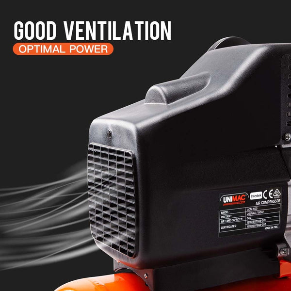 UNIMAC Air Compressor 50L 3HP Electric Portable Inflator Direct Tank Pump Oil Deals499