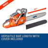 MTM Petrol Commercial Chainsaw 22 Bar E-Start Tree Pruning Chain Saw Top Handle Deals499