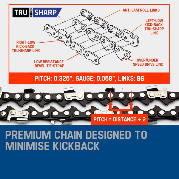 MTM Petrol Commercial Chainsaw 22 Bar E-Start Tree Pruning Chain Saw Top Handle Deals499