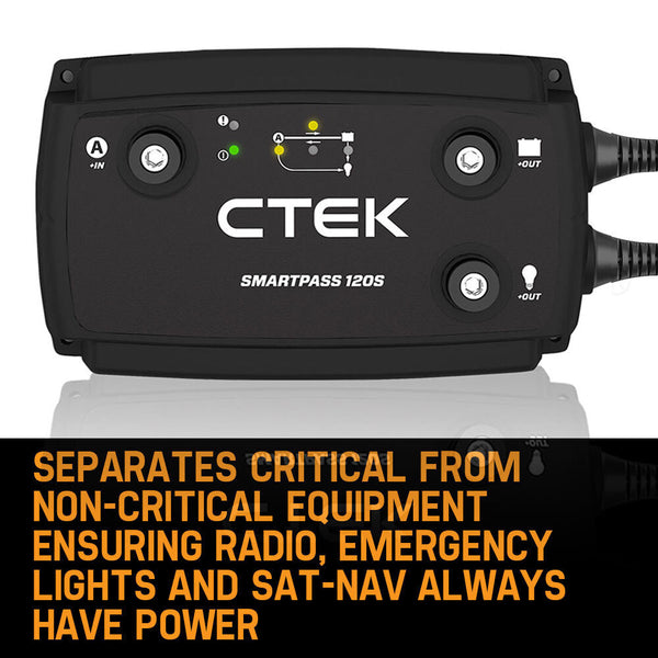 CTEK Smartpass 120S 120A Power Management System for 12V Starter Service Battery Deals499