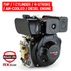 Baumr-AG 7HP DIESEL Stationary Engine 4 Stroke OHV Horizontal Shaft Motor Deals499