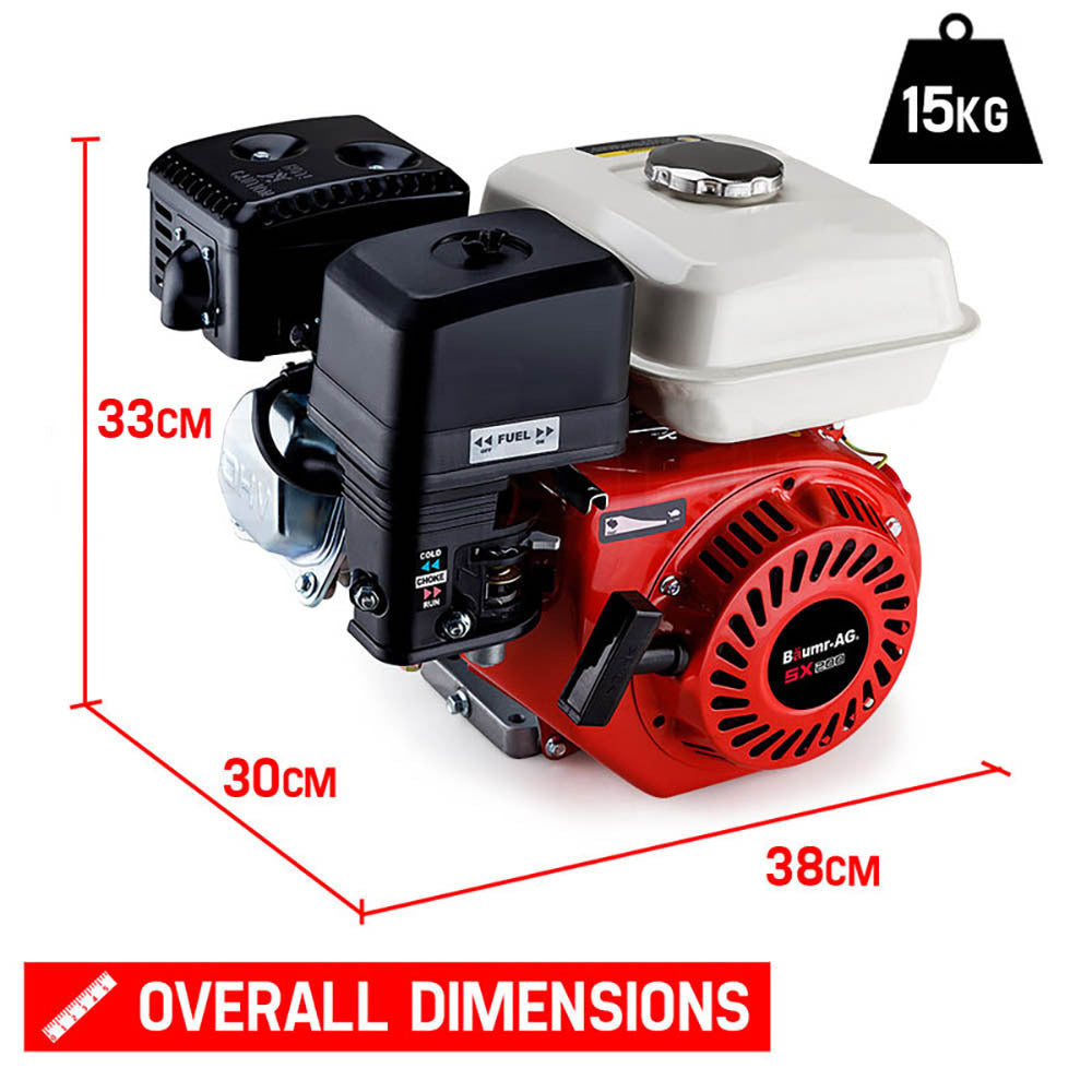 Baumr-AG 6.5HP Petrol Stationary Engine Motor 4-Stroke OHV Horizontal Shaft Recoil Start Deals499