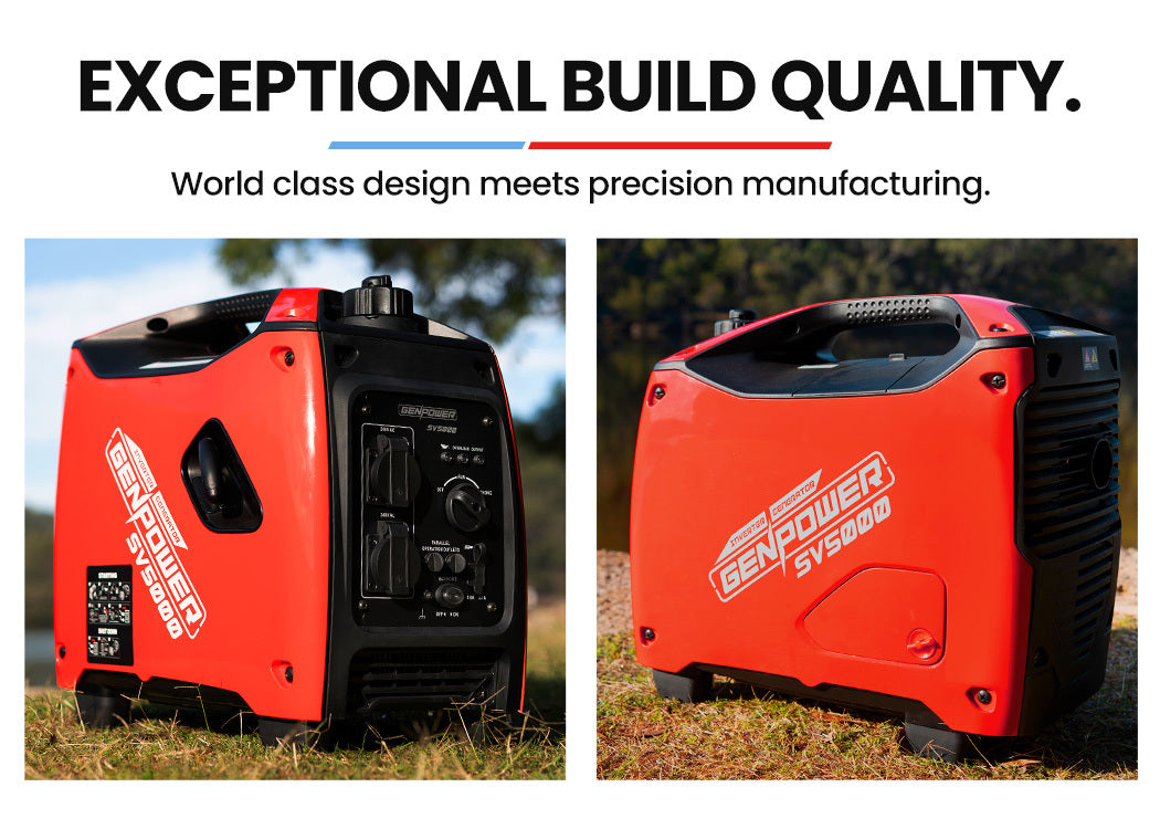 GENPOWER Inverter Generator 2600W Peak Pure Sine Portable Camping Petrol Rated Deals499