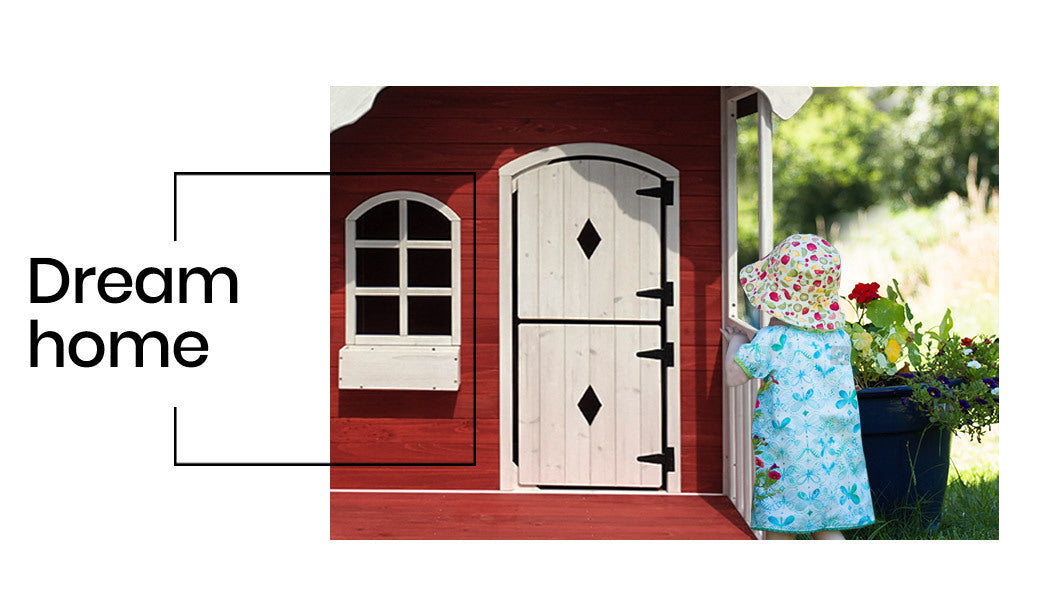 ROVO KIDS Cubby House Wooden Cottage Outdoor Furniture Playhouse Children Toy Deals499