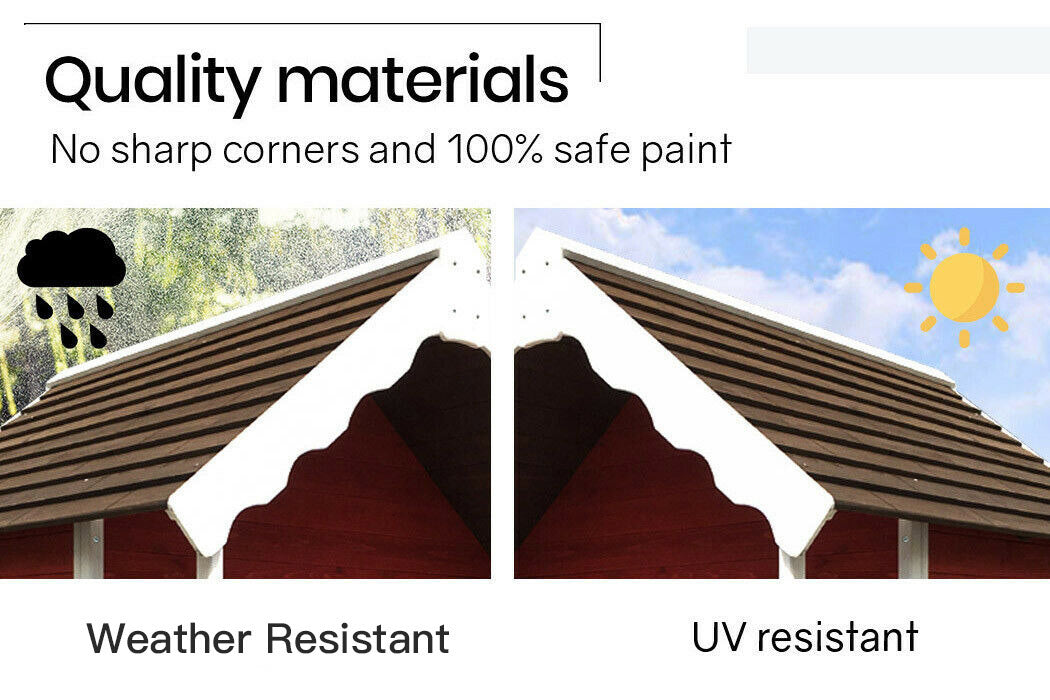 ROVO KIDS Cubby House Wooden Cottage Outdoor Furniture Playhouse Children Toy Deals499